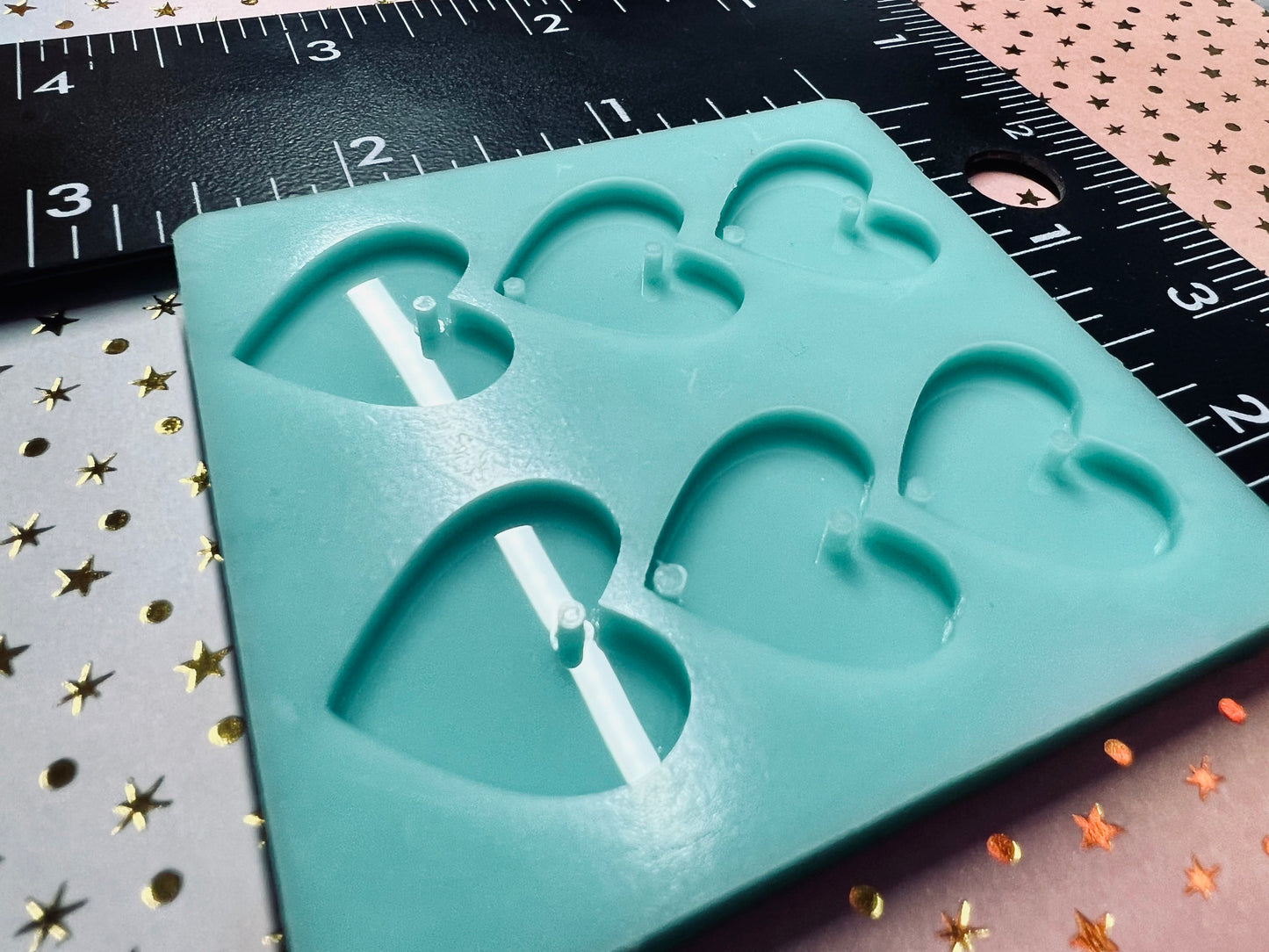 Heart dangle earring trio silicone mold for epoxy resin- diy earrings, diy charms