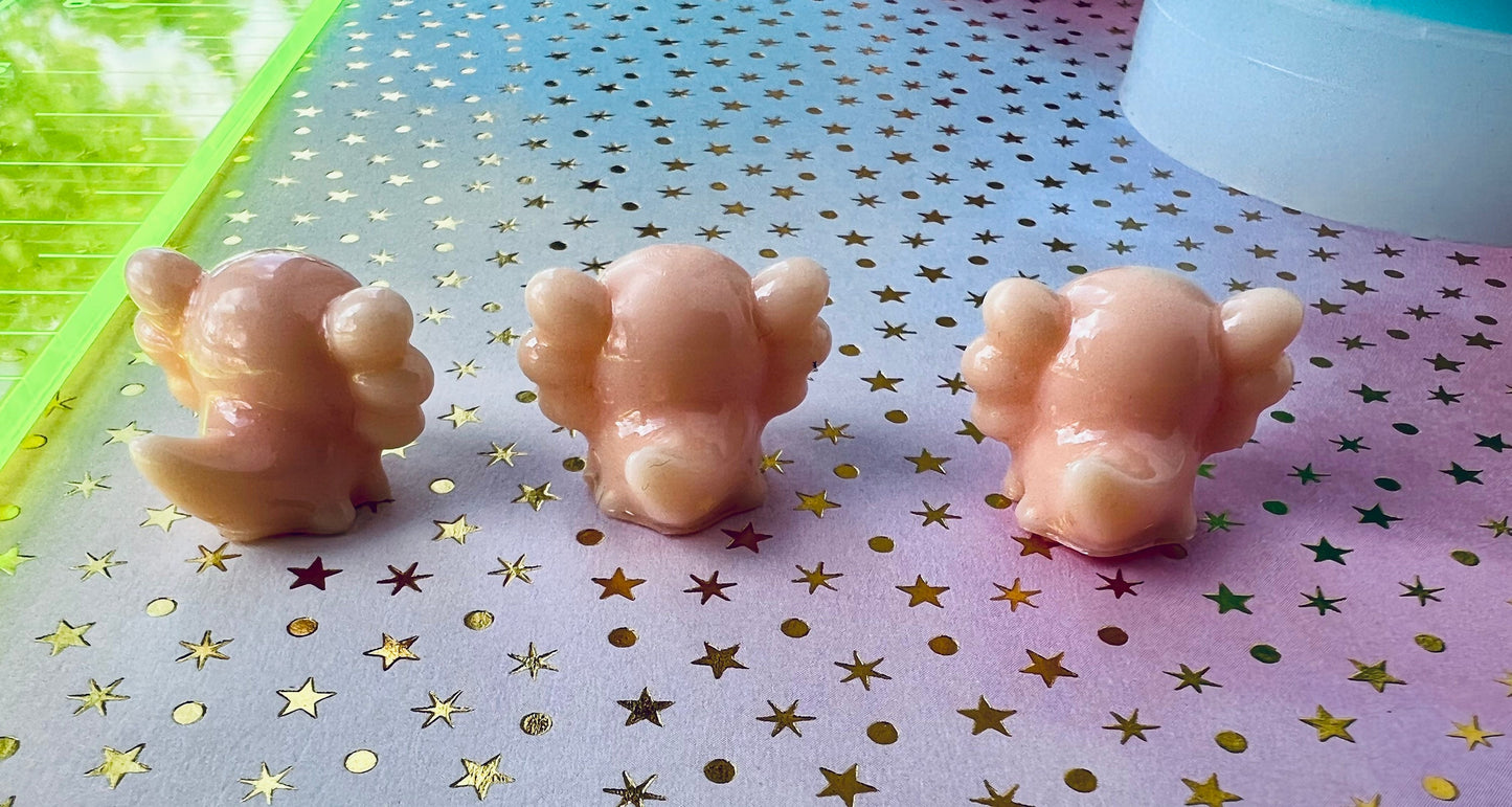 3D printed Chibi Axolotls silicone mold for UV resin approximately less and 1 inch