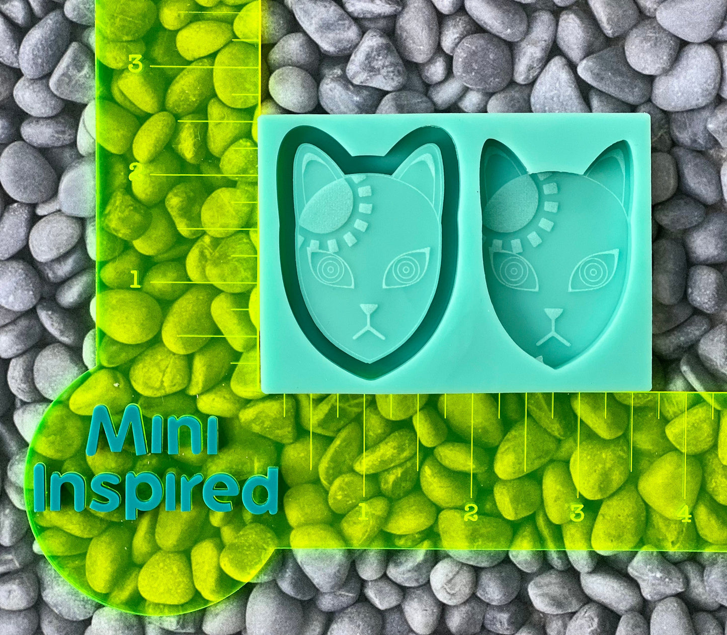 Kitsune mask- shaker and nonshaker silicone mold for resin 2 inches