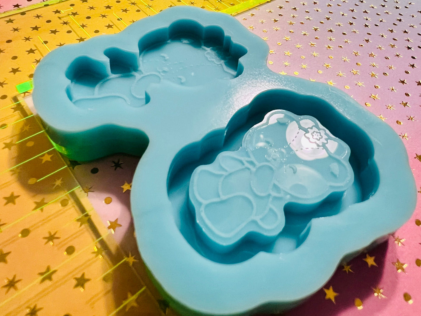 2 inch Kawaii teddy bear silicone shaker mold non shaker mold for epoxy resin, DIY keychain, DIY magnets gifts