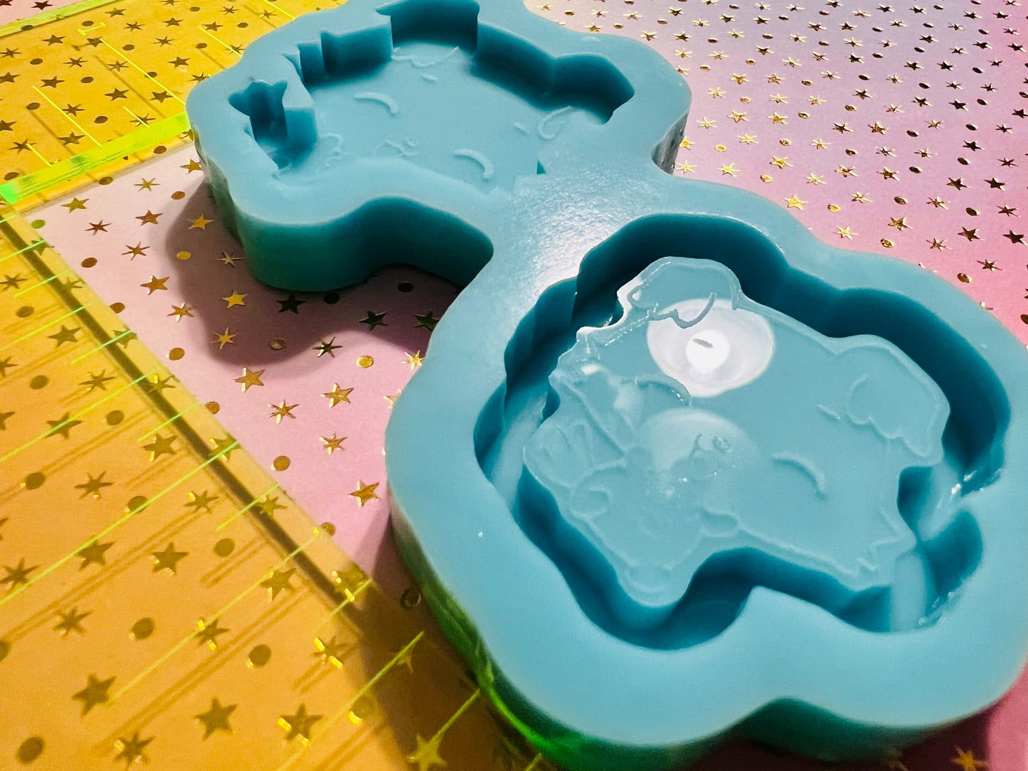Kawaii Puppy shaker and non shaker silicone mold for epoxy resin - DIY keychain, DIY magnets, gifts