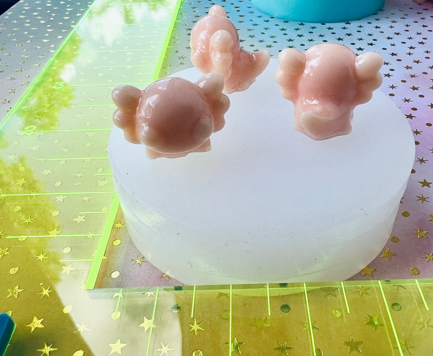 3D printed Chibi Axolotls silicone mold for UV resin approximately less and 1 inch