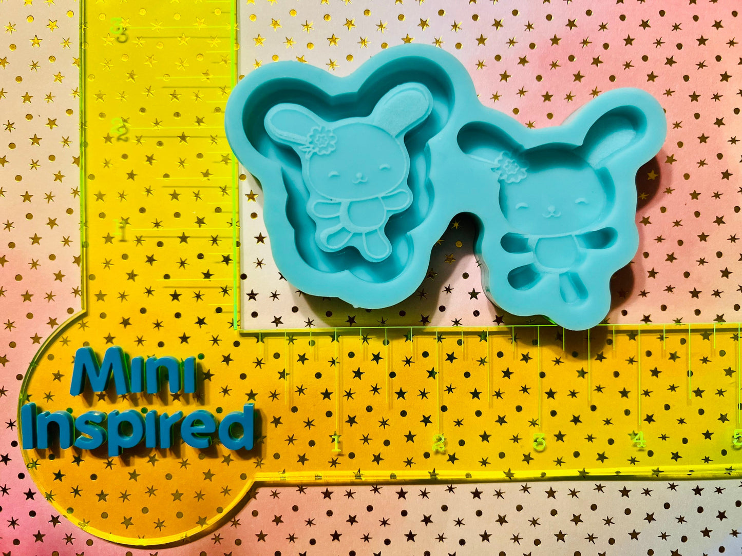 2 inch Kawaii Bunny shaker mold for epoxy resin, DIY keychain, DIY magnets, gifts