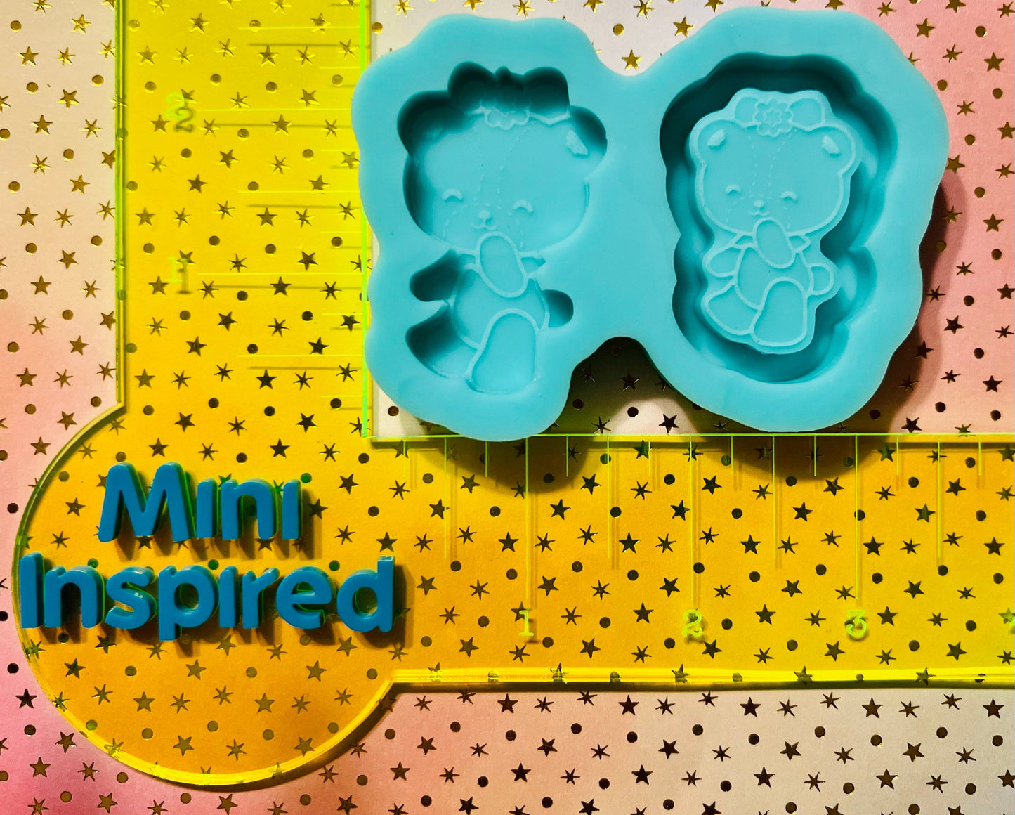 2 inch Kawaii teddy bear silicone shaker mold non shaker mold for epoxy resin, DIY keychain, DIY magnets gifts