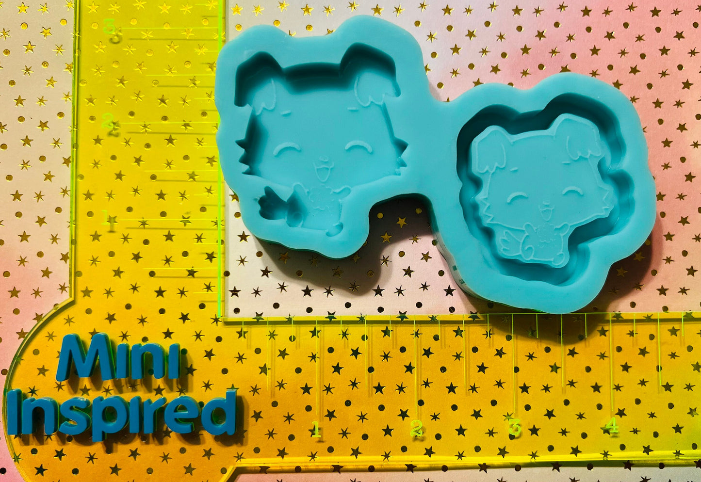 Kawaii Puppy shaker and non shaker silicone mold for epoxy resin - DIY keychain, DIY magnets, gifts