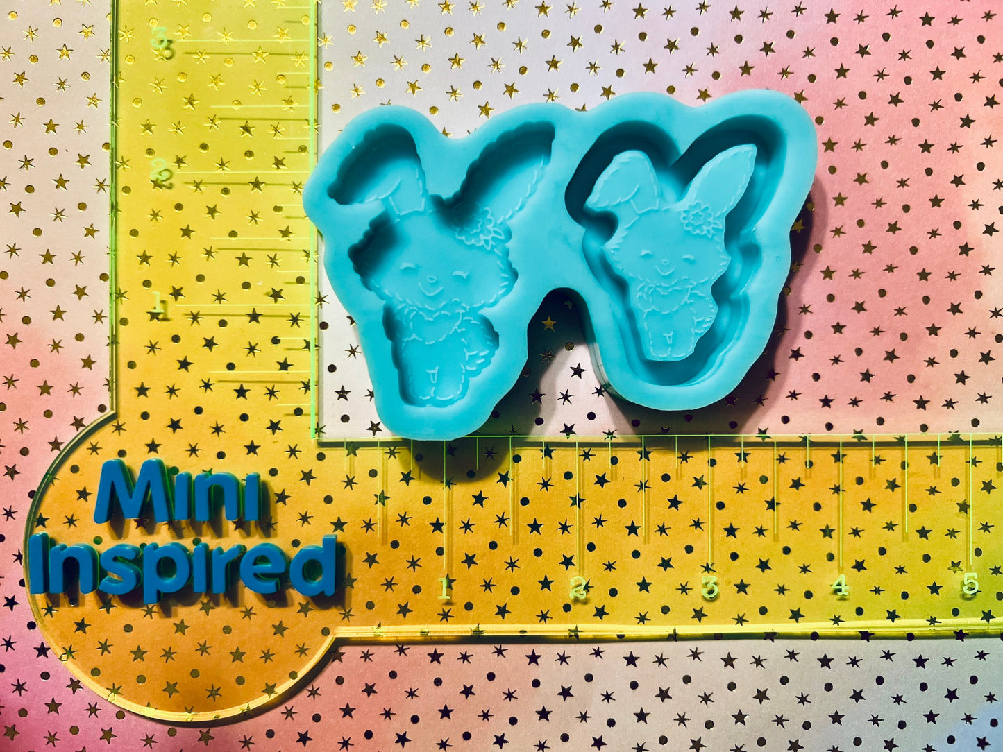 Cute bunny silicone shaker Non shaker mold 2 inches for epoxy resin inches DIY keychain, DIY magnets, gifts