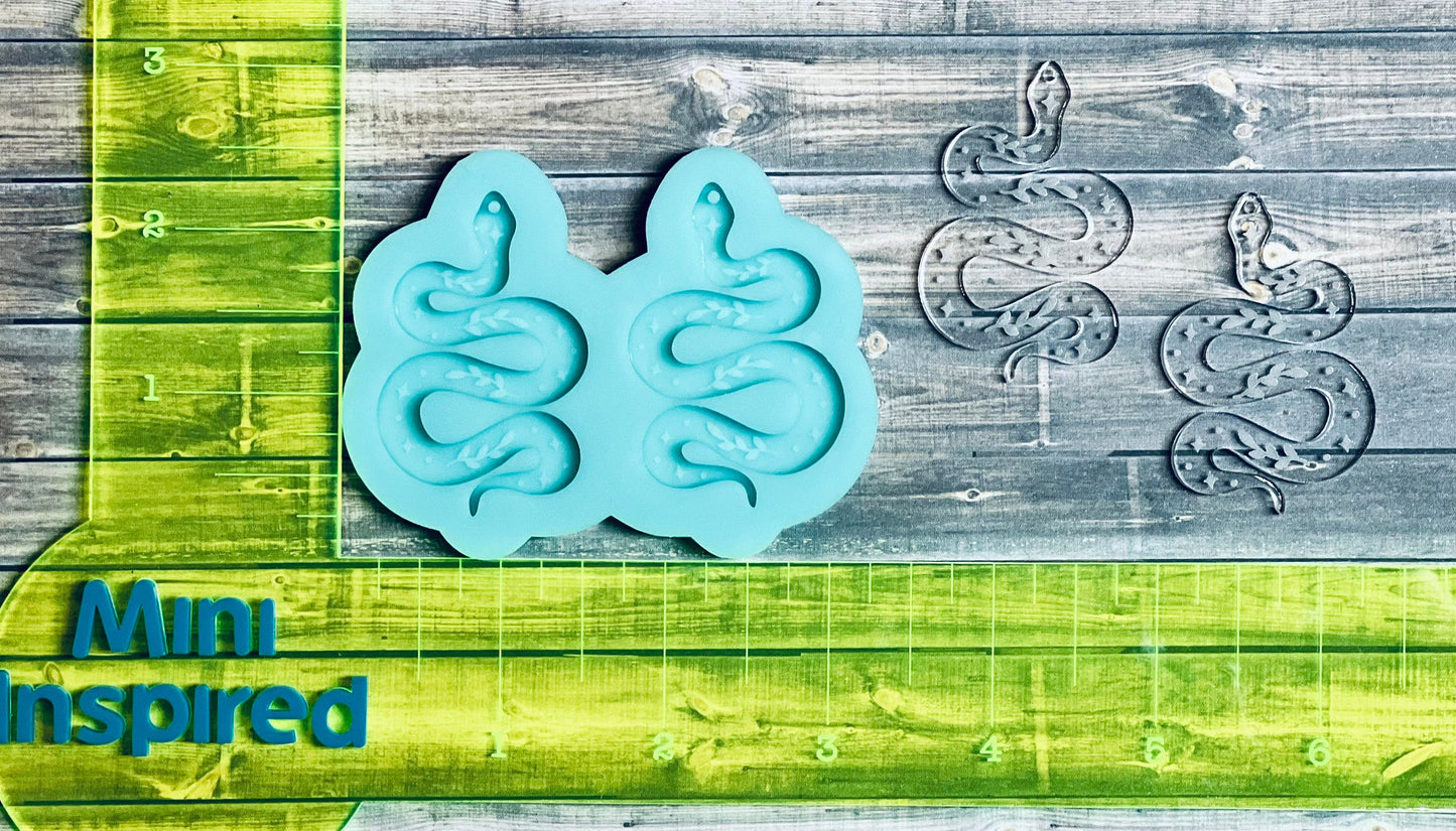 2 inch mystical snake dangle earrings silicone mold for epoxy resin- DIY dangle earrings