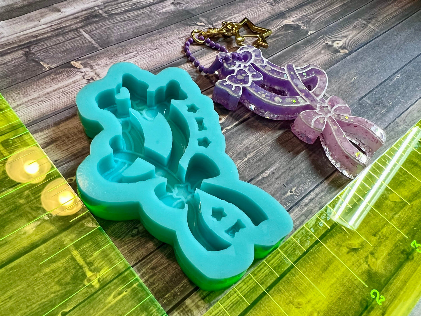 Galaxy moon shaker silicone mold for resin - DIY keychain, Shaker molds