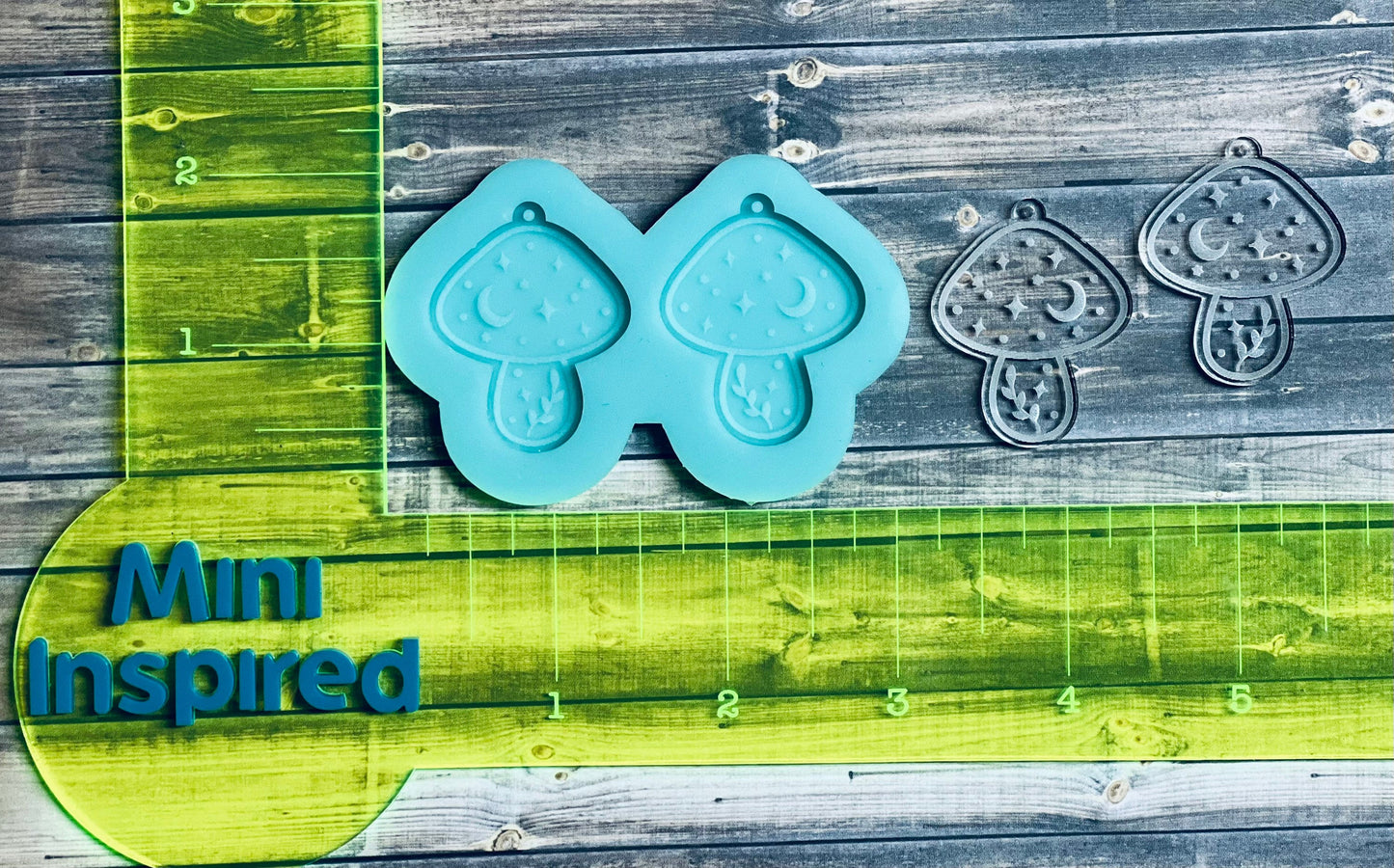 1.5 inch Mystical Mushroom Dangle earring silicone mold for epoxy resin- DIY dangle earring, earring mold.