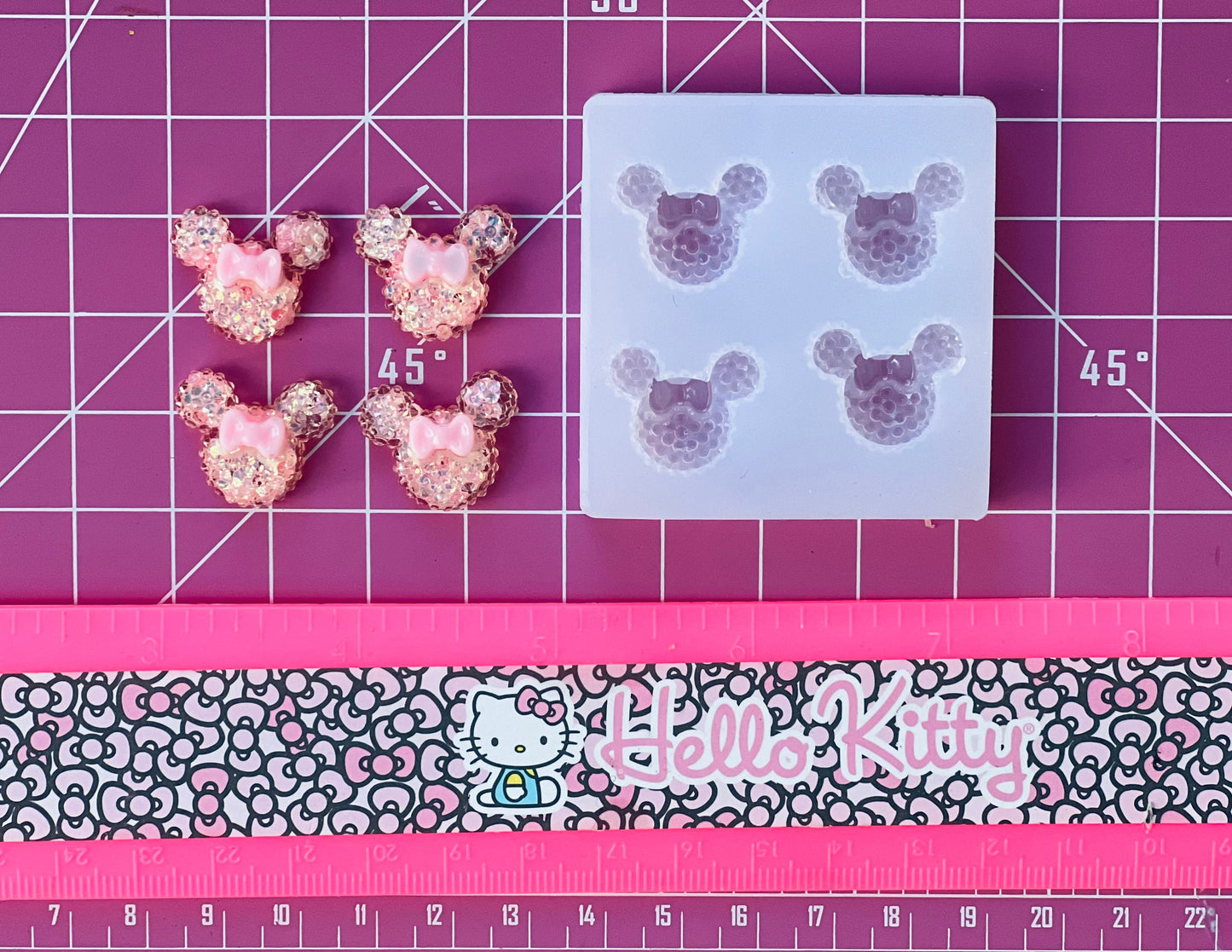 Girl Mouse cabochon silicone mold- earring mold, diy charms