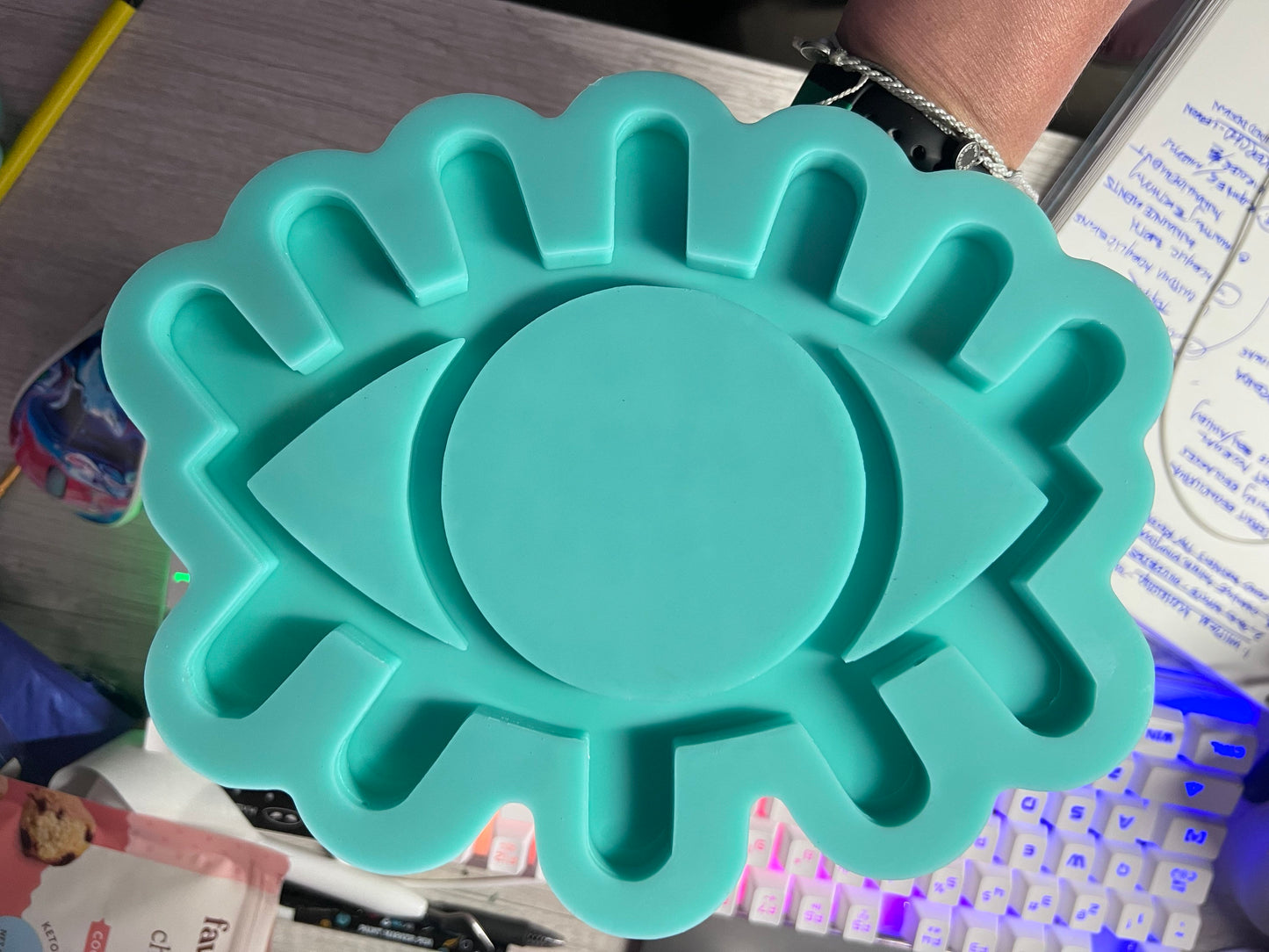 Evil Eye Lashes mold tray - 9 inches - DIY tray silicone mold for resin