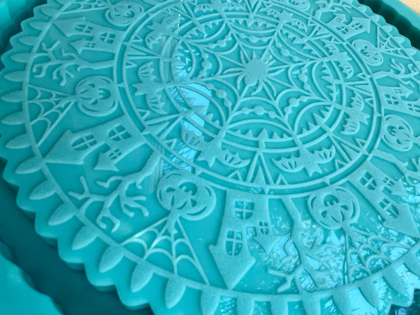 Halloween silicone Circle tray for epoxy resin, DIY Halloween decorations, DIY resin tray