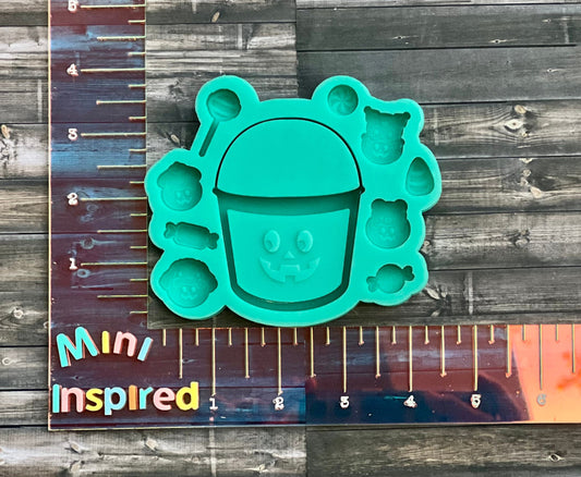 Halloween candy bucket silicone shaker mold for resin